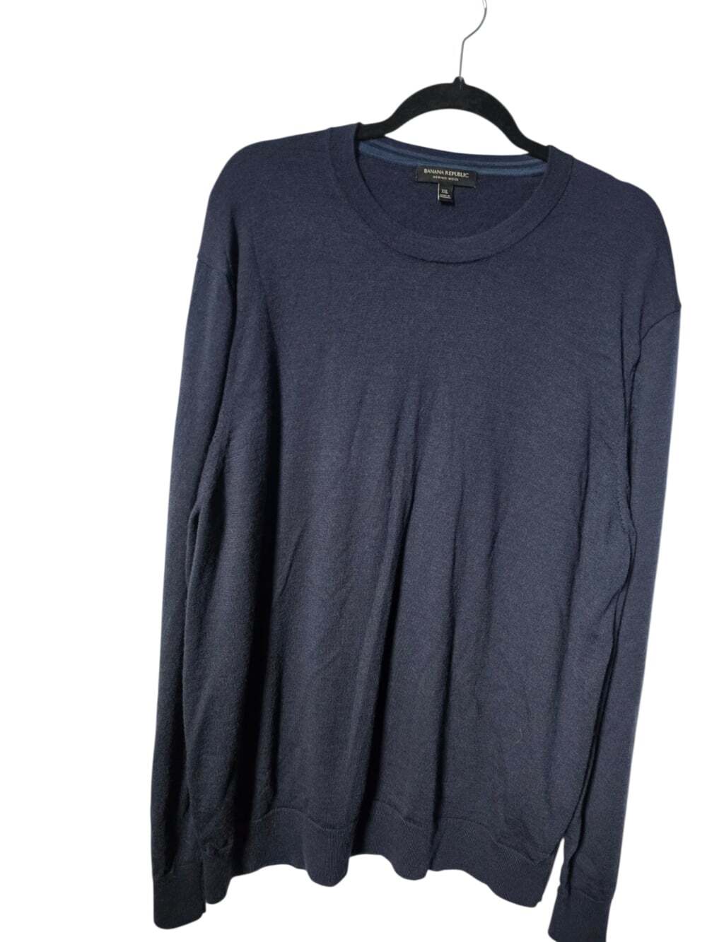 Banana Republic 100% Merino Wool Mens Navy Crewneck Sweater Sz XL